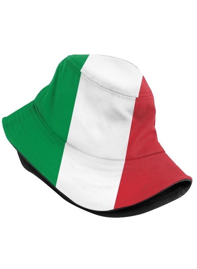 ASYG Cute Italy Italian Flag Bucket Hat Italia Italy Fisherman Hat Sun Protection Hat for Summer Outdoor Traveling - Image 2